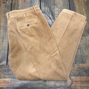 Brooks Brothers Clark Tan Corduroy Pants Mens 42x30 Straight Leg Flat Front‎